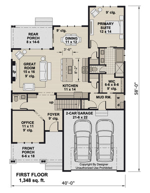 D7375-A Hugo House First Floor Plan
