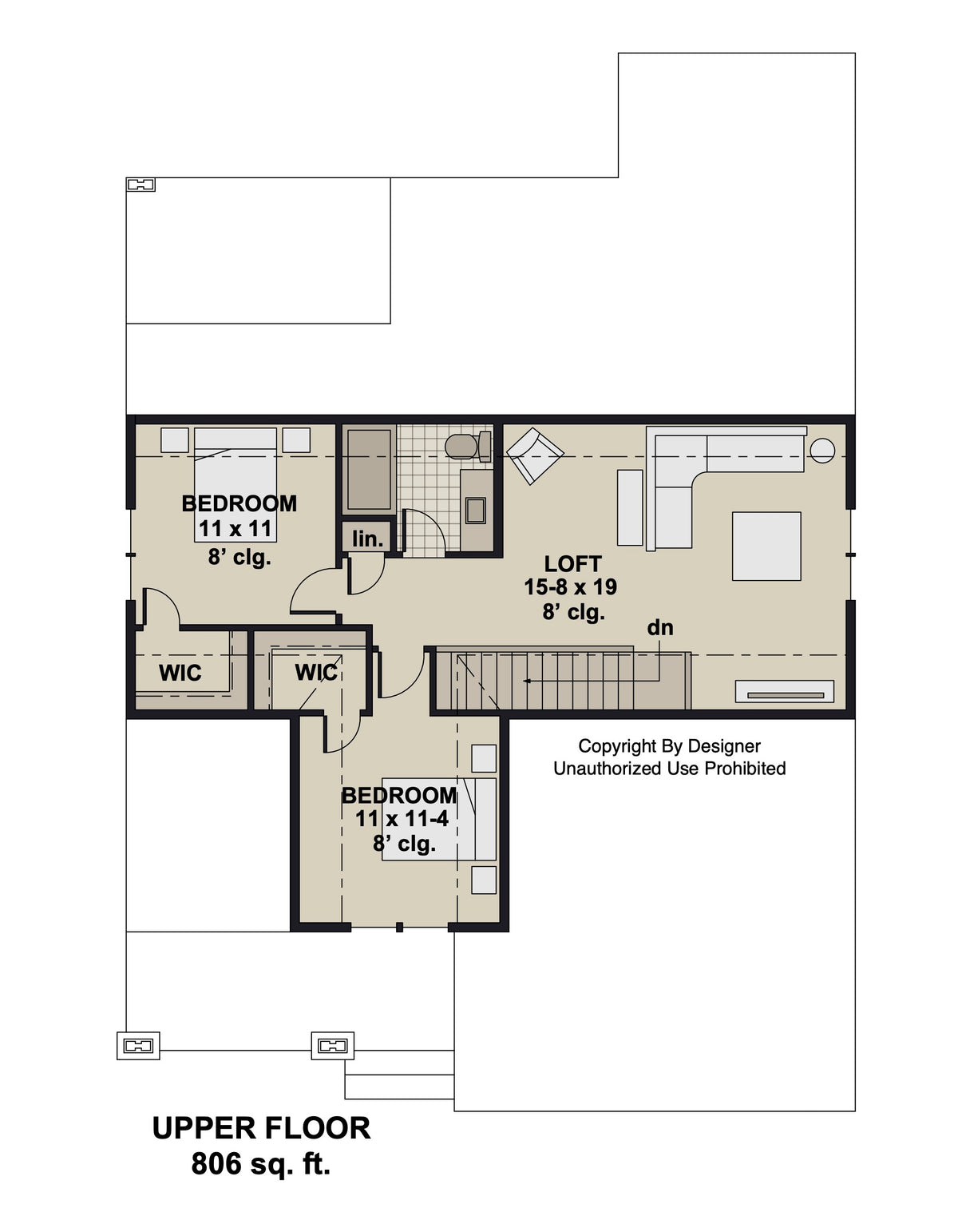 D7375-A Hugo House Second Floor Plan