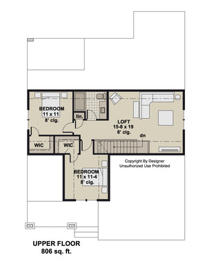 D7375-A Hugo House Second Floor Plan