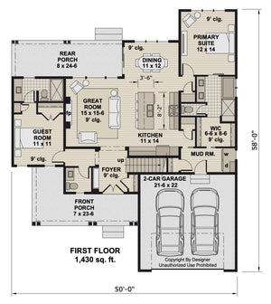 D7356-A Distant Shores House First Floor Plan