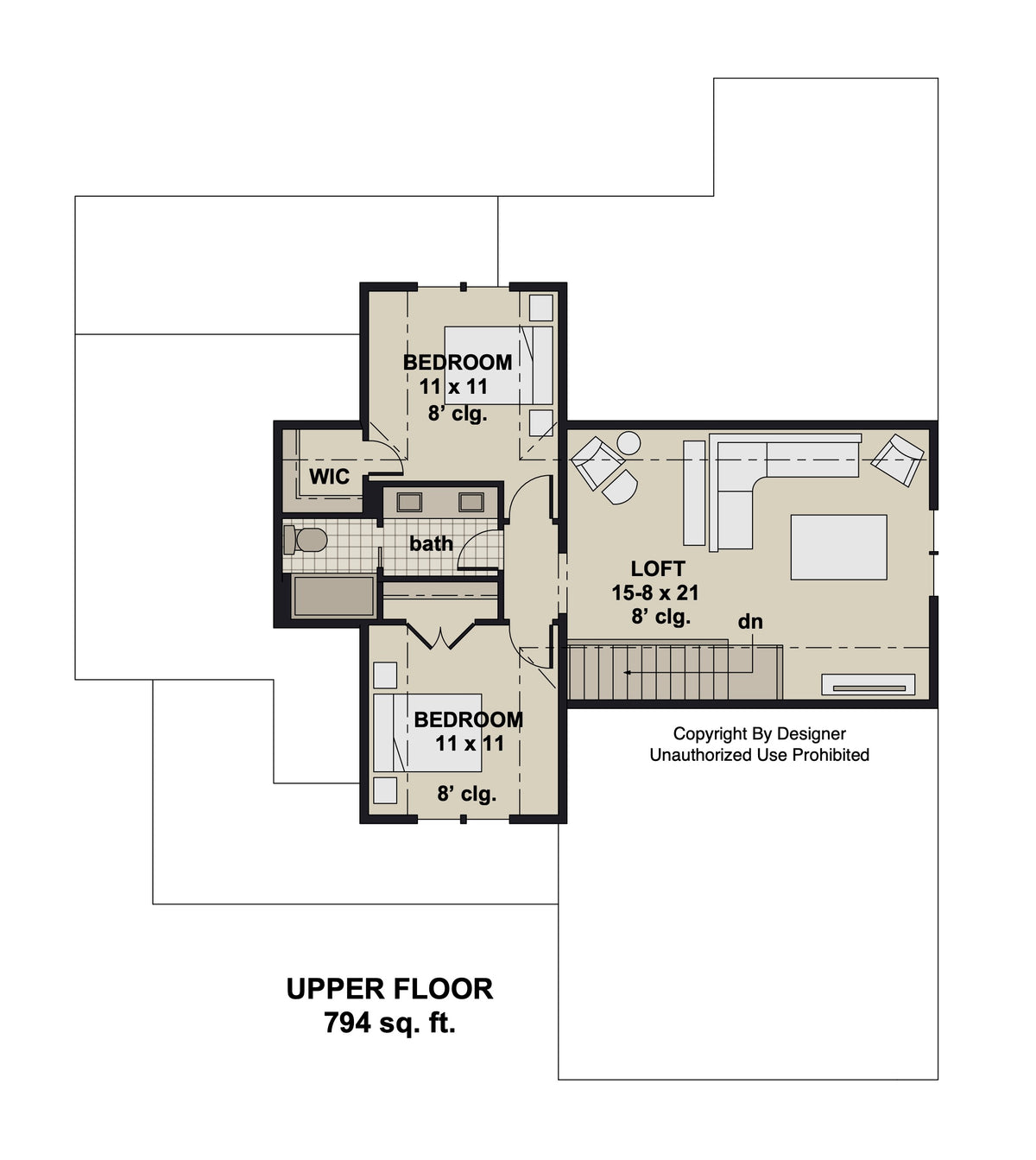 D7356-A Distant Shores House Second Floor Plan
