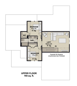 D7356-A Distant Shores House Second Floor Plan