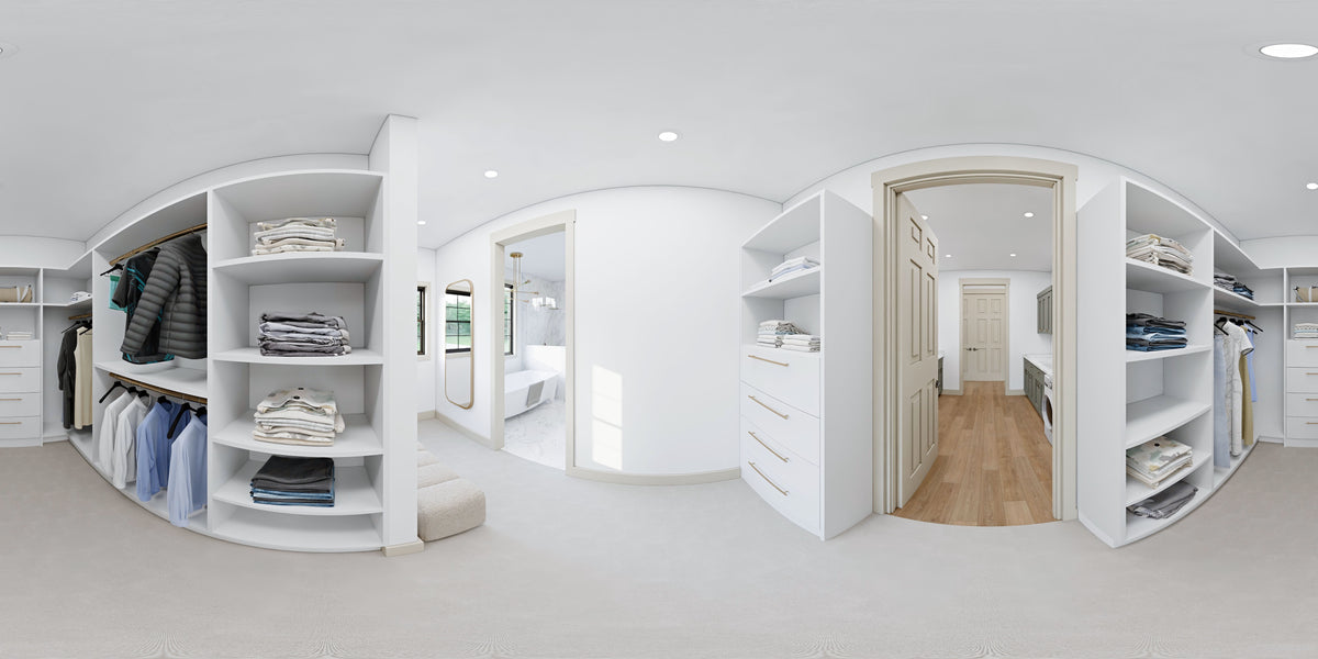 AJ7855-A Modern Farmhouse Closet Panorama, 2 to 3 Bedrooms, 2.5 Bathrooms | Plan VD1066