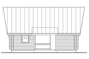 Cozy 1-Bedroom Log Cabin Home Plan with 2-Car Garage – 960 Sq Ft