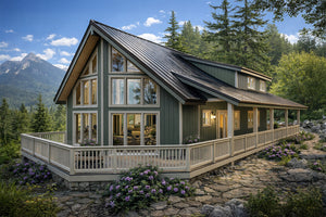 AM7667-A A-Frame House, 3 Bedrooms, 2 Bathrooms | Gerard House Plan Exterior