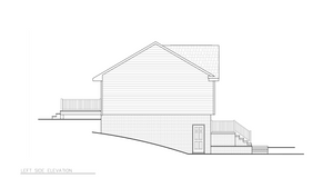 A8205-A Traditional House, 3 Bedrooms, 2 Bathrooms | Camelot House Plan Left Elevation