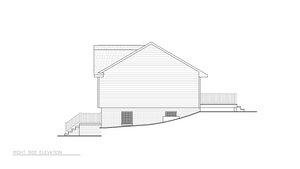 A8205-A Traditional House, 3 Bedrooms, 2 Bathrooms | Camelot House Plan Right Elevation