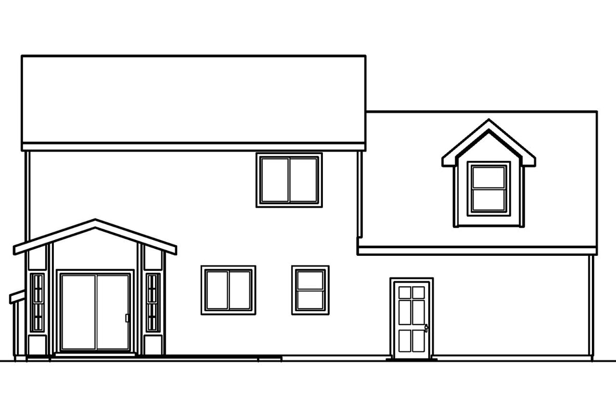 AM7791-A Country House Rear Exterior, 3 Bedrooms, 2.5 Bathrooms | 30-197 Adkins