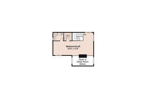 AM8268-A Cape Pod House Second Floor Plan, 2 Bedrooms, 2 Bathrooms | Lakeview House Plan 