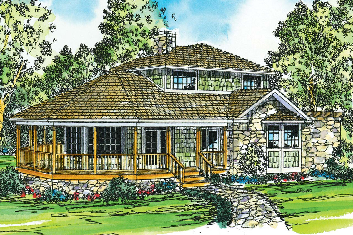 AM8268-A Cape Pod House, 2 Bedrooms, 2 Bathrooms | Lakeview House Plan Exterior-2