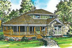 AM8268-A Cape Pod House, 2 Bedrooms, 2 Bathrooms | Lakeview House Plan Exterior-2