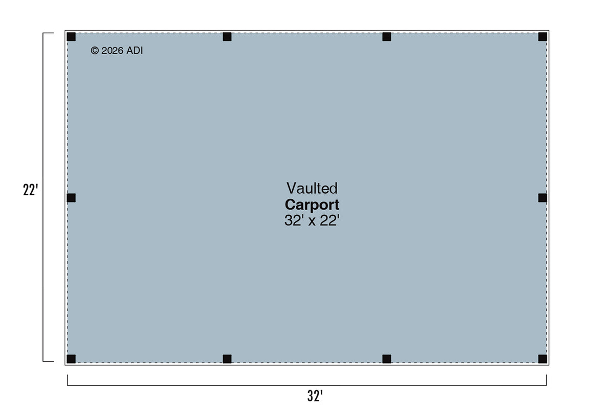 AM8116-A Traditional Carport | Carport Plan Floor Plan