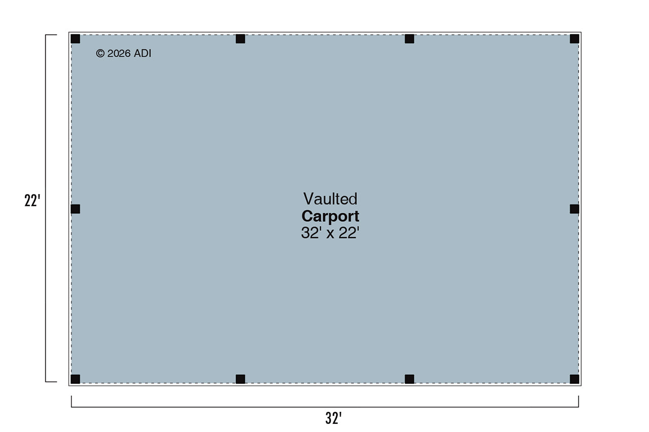 AM8116-A Traditional Carport | Carport Plan Exterior