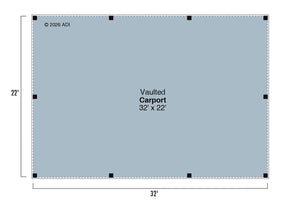 AM8116-A Traditional Carport | Carport Plan Floor Plan