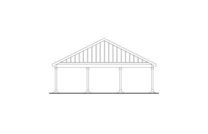 AM8116-A Traditional Carport | Carport Plan Rear Elevation