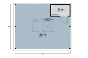 AM8461-A Farmhouse Carport | 20-684 Plan Floor Plan