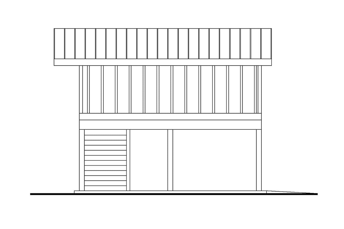 AM8461-A Farmhouse Carport | 20-684 Plan Left Elevation