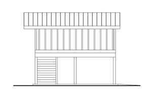 AM8461-A Farmhouse Carport | 20-684 Plan Left Elevation