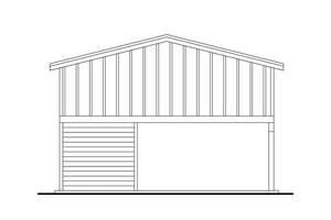 AM8461-A Farmhouse Carport | 20-684 Plan Rear Elevation