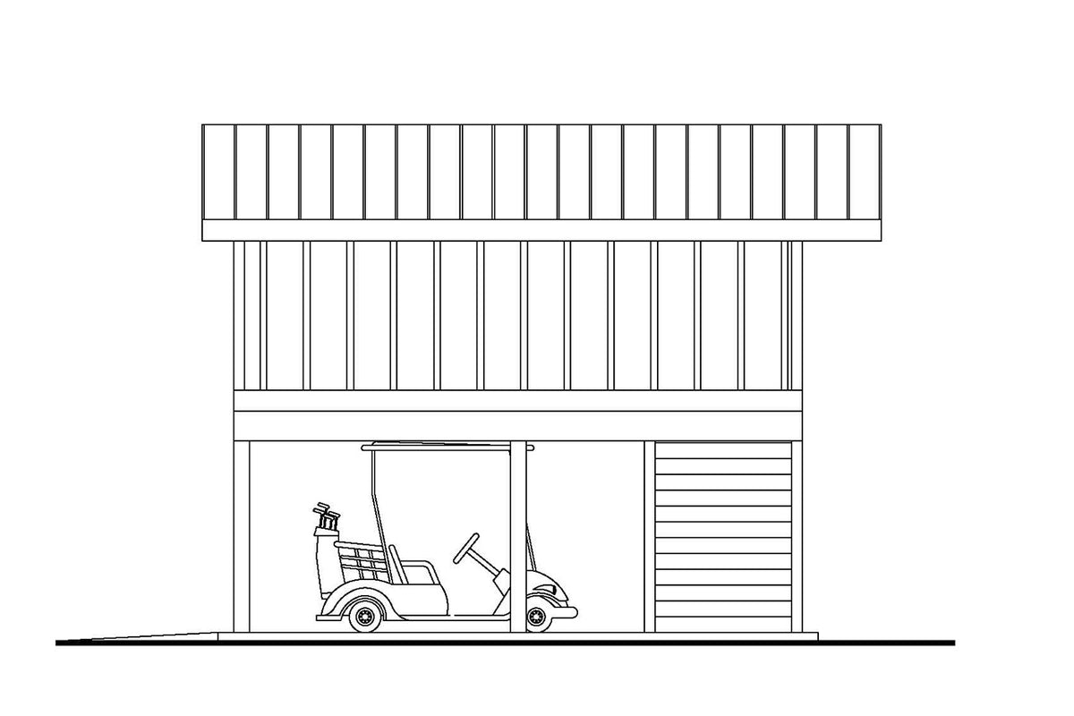 AM8461-A Farmhouse Carport | 20-684 Plan Right Elevation