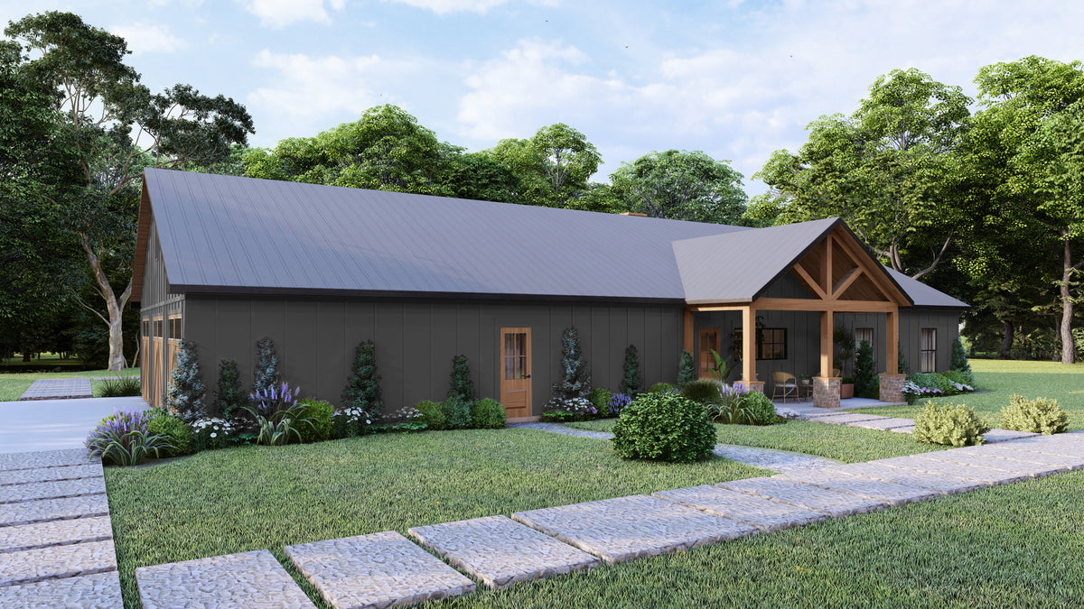 Spacious 5-Bedroom Ranch Plan with Game Room and Workshop