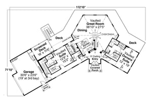 AM7657-A Chalet Style House First Floor Plan, 4 Bedrooms, 4.5 Bathrooms | Williamsburg House Plan 