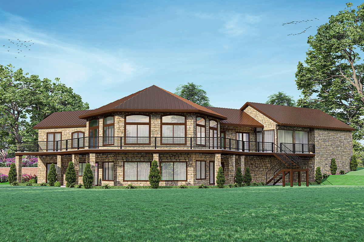 AM7657-A Chalet Style House, 4 Bedrooms, 4.5 Bathrooms | Williamsburg House Plan Exterior-2