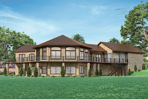 AM7657-A Chalet Style House, 4 Bedrooms, 4.5 Bathrooms | Williamsburg House Plan Exterior-2