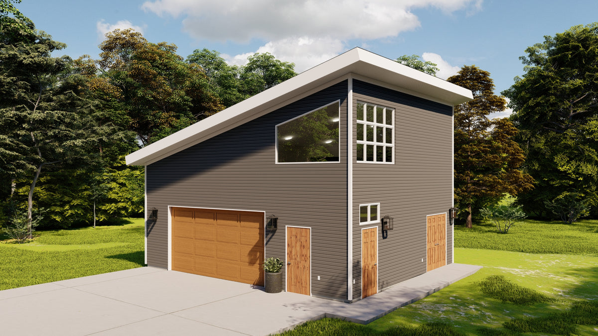 Compact Garage Apartment Plan with Game Room and Storage Space