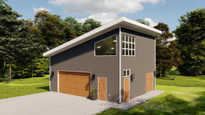 Compact Garage Apartment Plan with Game Room and Storage Space