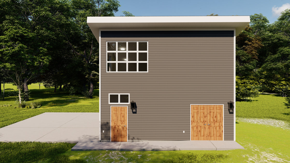 Compact Garage Apartment Plan with Game Room and Storage Space