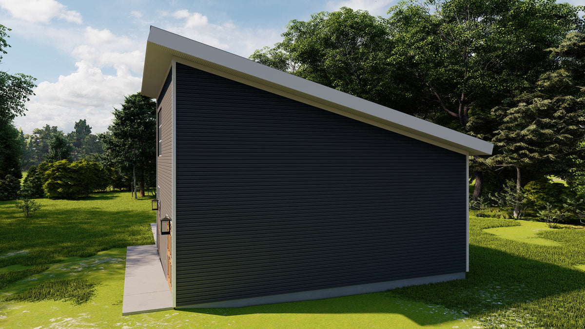 Compact Garage Apartment Plan with Game Room and Storage Space