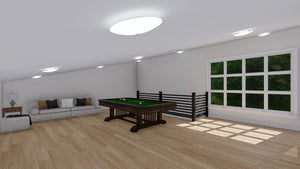 Compact Garage Apartment Plan with Game Room and Storage Space