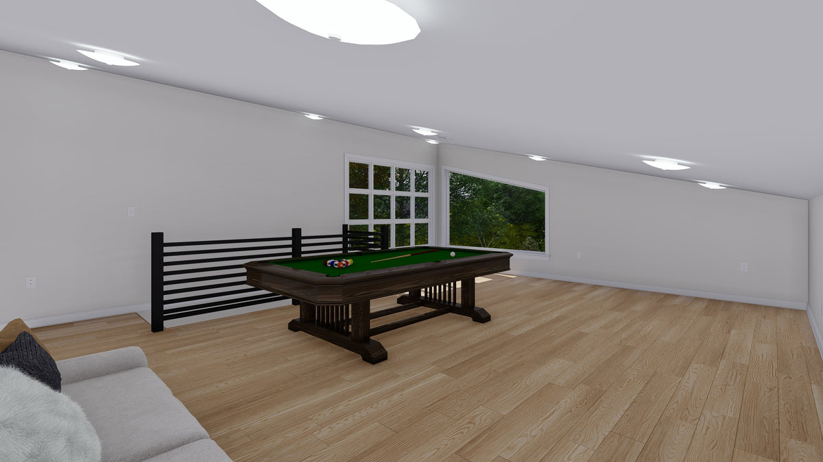 Compact Garage Apartment Plan with Game Room and Storage Space