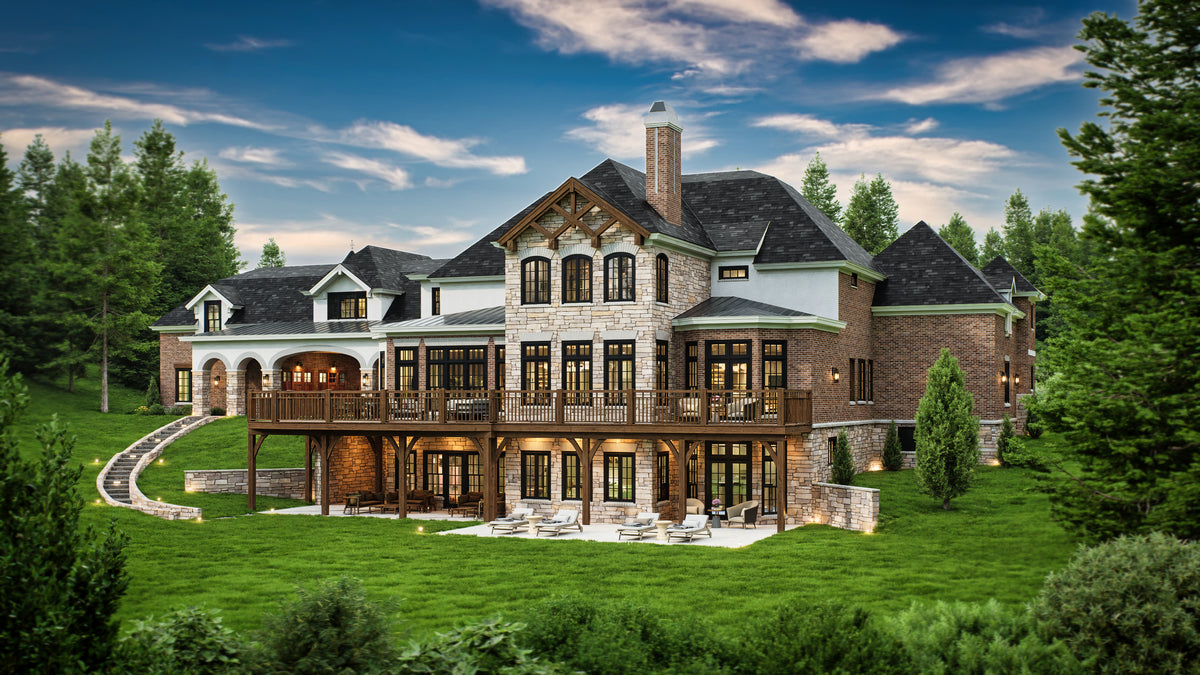 Expansive 6,532 sq ft Home Plan Featuring 4 Bedrooms and Bonus Room