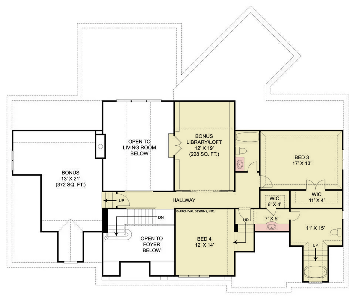 A143-A Chesterfield House, Archival Design, Second Floor Plan