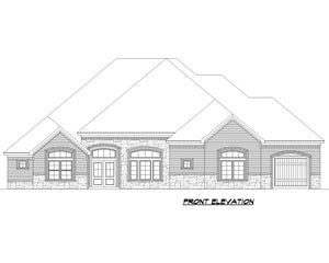 F8435-A Traditional House, 4 Bedrooms, 3 Bathrooms, 2 Half Baths | Cimarec House Plan Front Elevation