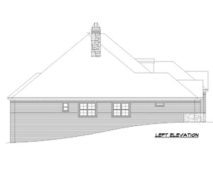 F8435-A Traditional House, 4 Bedrooms, 3 Bathrooms, 2 Half Baths | Cimarec House Plan Left Elevation