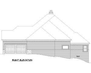 F8435-A Traditional House, 4 Bedrooms, 3 Bathrooms, 2 Half Baths | Cimarec House Plan Right Elevation
