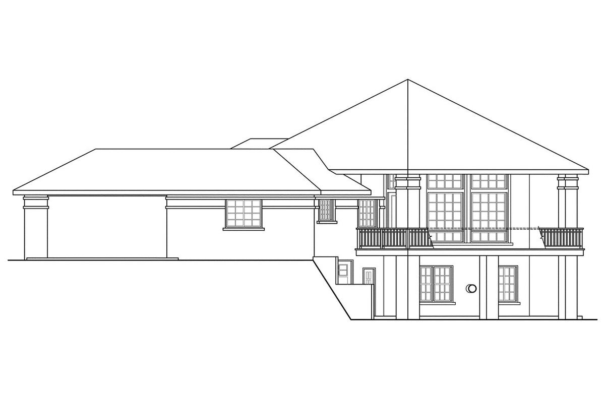 AM7647-A Georgian House Right Elevation, 5 Bedrooms, 3.5 Bathrooms | Alder Springs House Plan 
