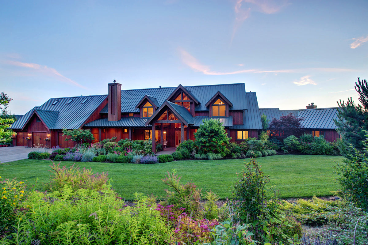 Expansive Chalet-Style Estate with Library, Wine Cellar, and Gym