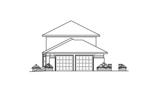 AM8105-A Southwestern House, 4 Bedrooms, 4 Bathrooms | Estefan House Plan Left Elevation