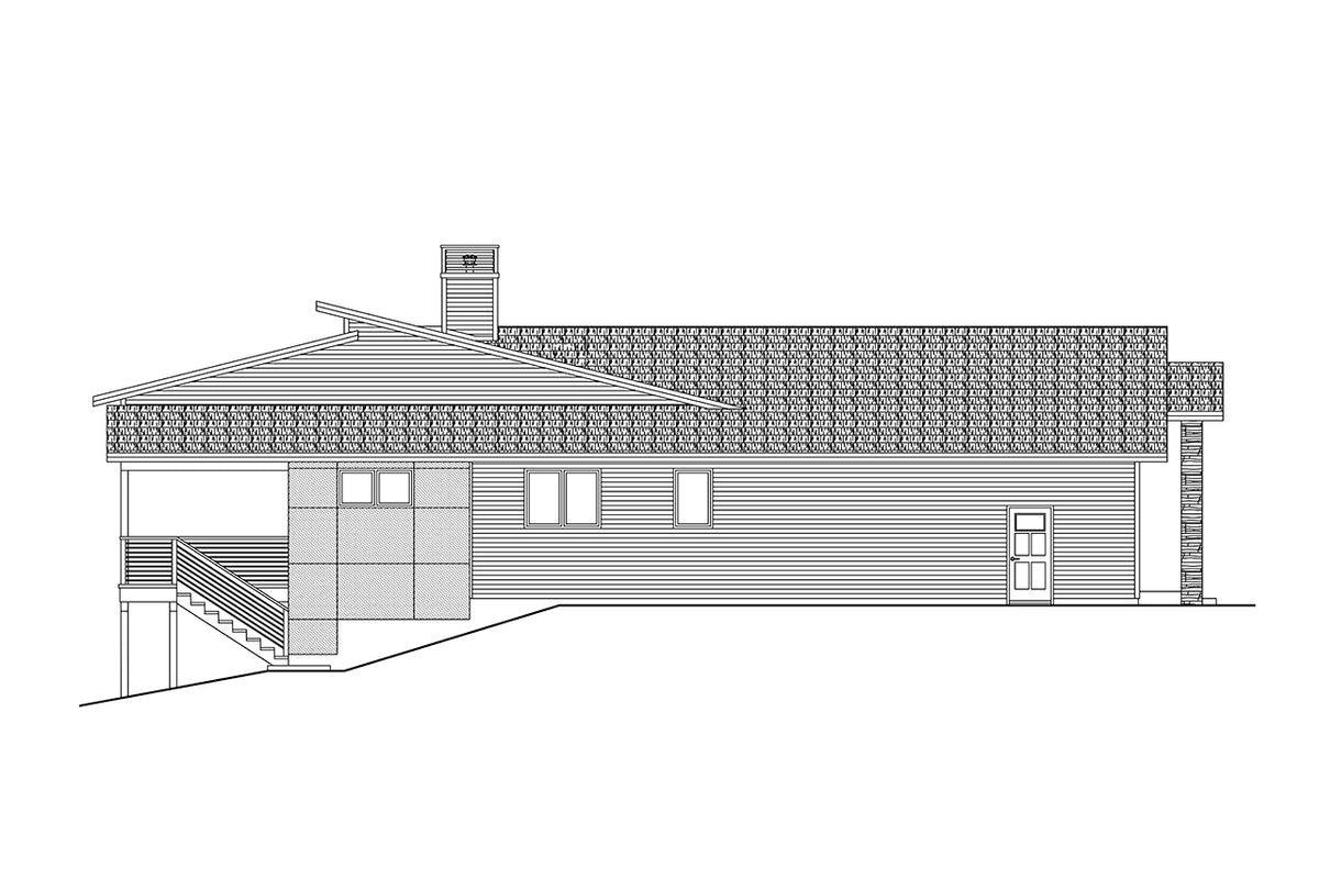AM7799-A Contemporary House Left Elevation, 4 Bedrooms, 4 Bathrooms | 31-433 Everwood