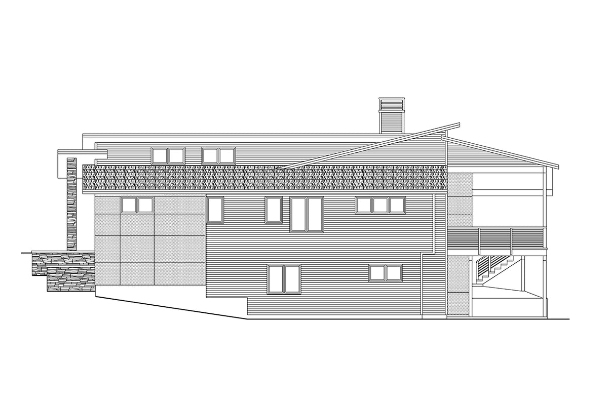 AM7799-A Contemporary House Right Elevation, 4 Bedrooms, 4 Bathrooms | 31-433 Everwood