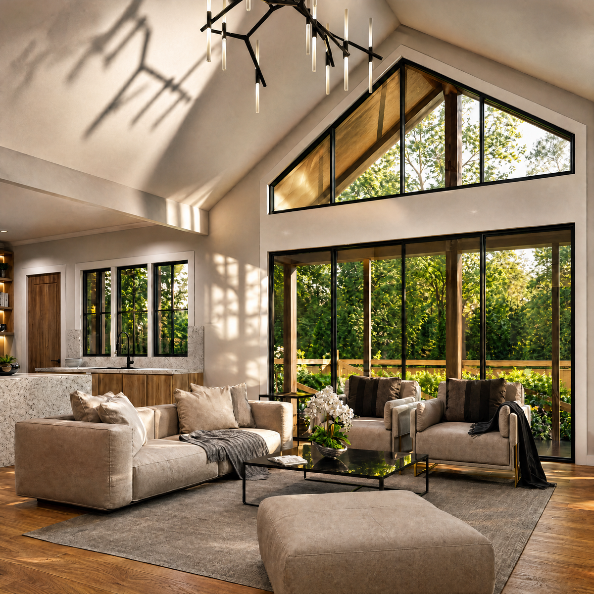 A8409-A Mulberry 2 House Modern Farmhouse Plan 3 beds, 3.5 Baths - Living Room 2