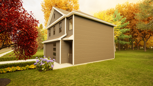 767 Sq Ft Carriage House Plan with 2-Car Garage & Workshop