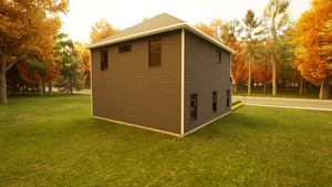 767 Sq Ft Carriage House Plan with 2-Car Garage & Workshop