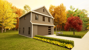 767 Sq Ft Carriage House Plan with 2-Car Garage & Workshop