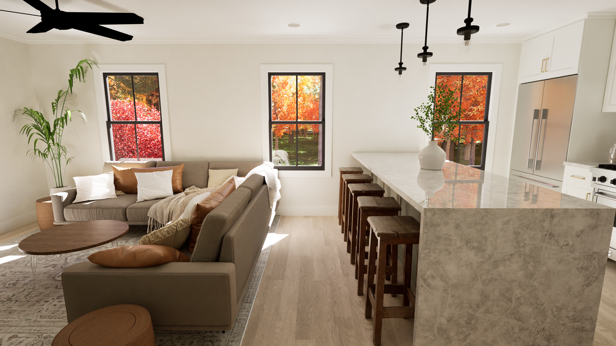 767 Sq Ft Carriage House Plan with 2-Car Garage & Workshop