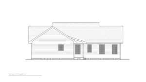 ST25085 Corona Traditional Style House Plan, 3 Bedrooms 2 Bathrooms  Rear Elevation